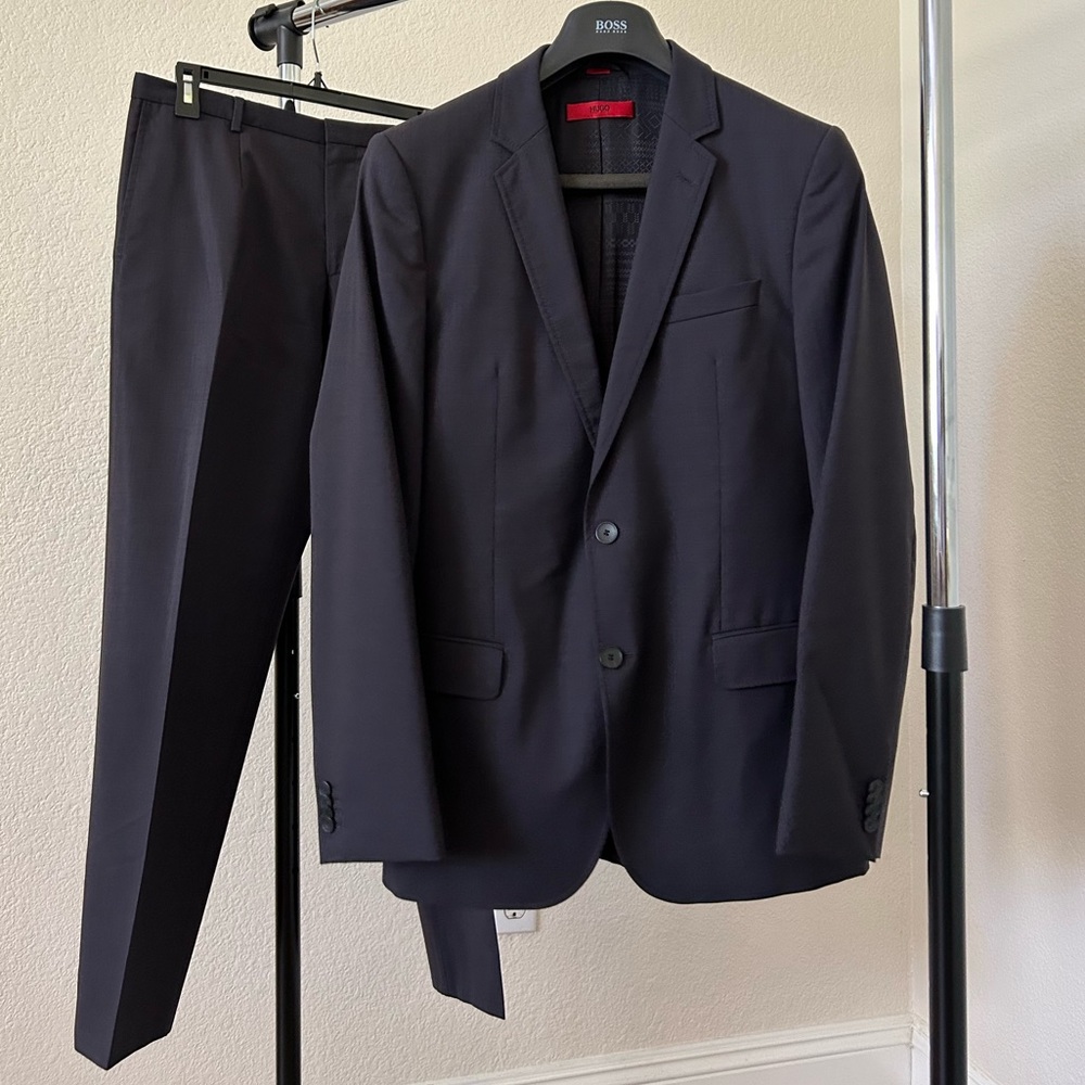 Hugo Boss Charcoal Colored Suit Jacket and Slacks
